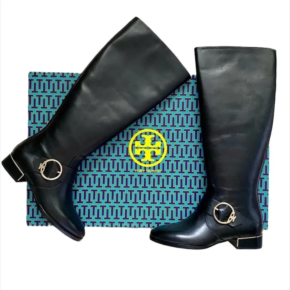NWT Tory Burch Sofia black leather riding boots